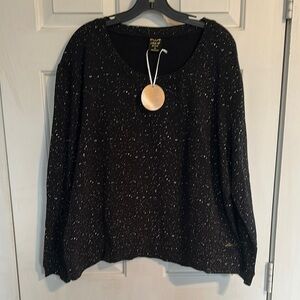 NWT Laila Ali Black Sweatshirt size 1x